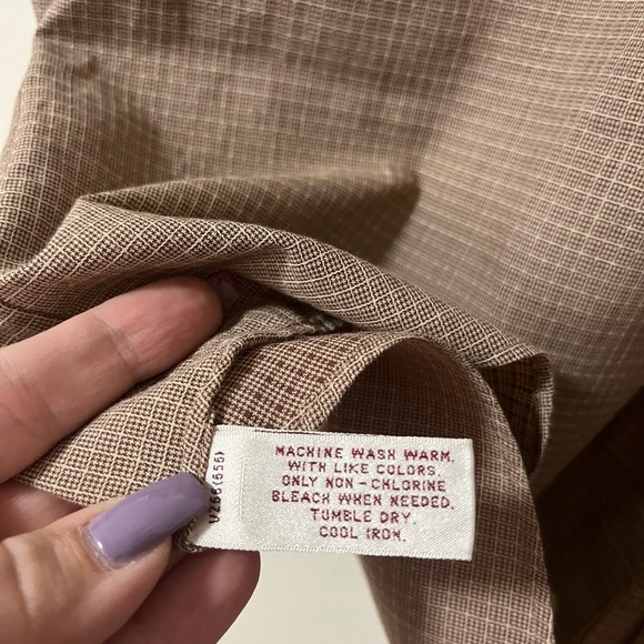 Etienne Aigner Tan Brown Men's Casual Button Down Shirt Size 16 32/33 Formal - Picture 5 of 6